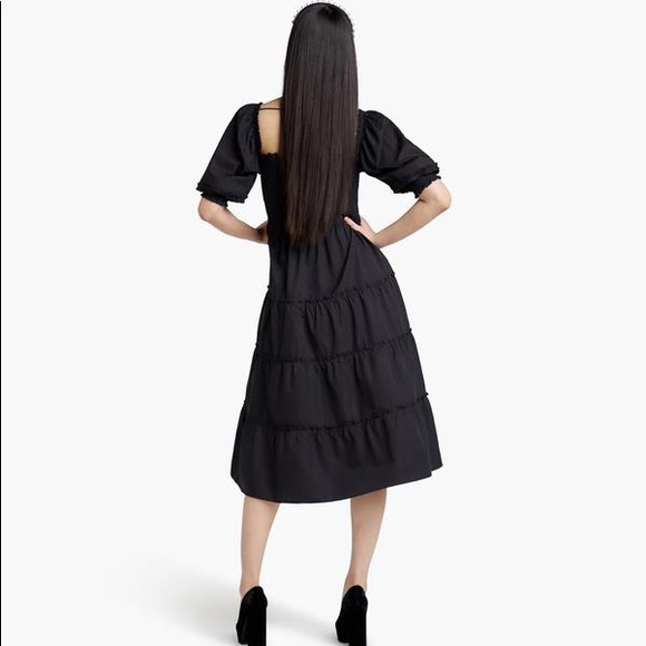 Hill House Nesli Nap Dress In Black Dot - Picture 2 of 5